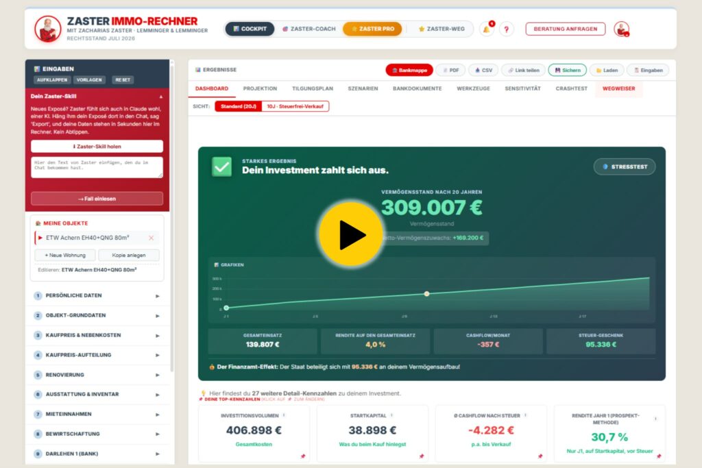 Video: Demo des Zaster-Immo-Rechners